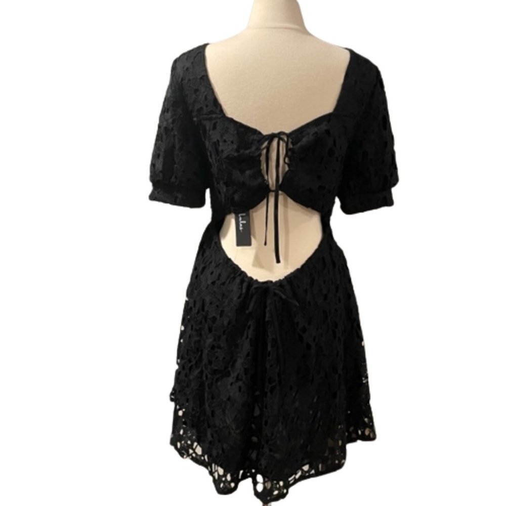 NWT Lulus For a Moment Lace Cut Out Mini Dress Size XL - Picture 4 of 9